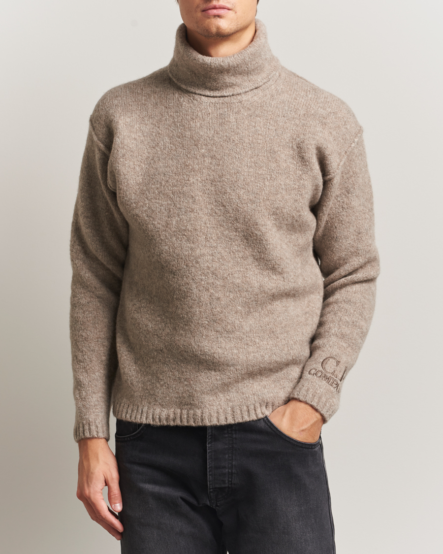 Heren | Truien | C.P. Company | Merino Extra Fine Knitted Polo Taupe