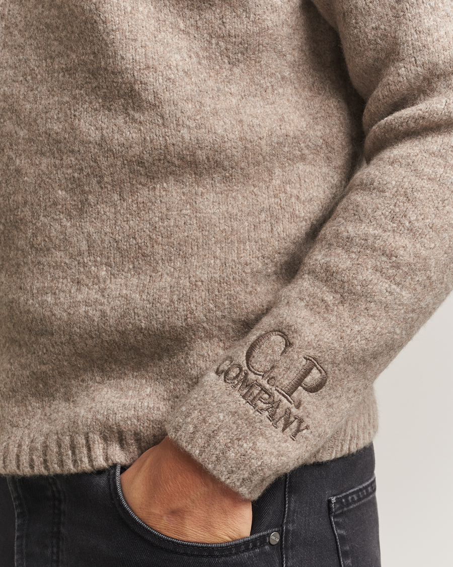 Heren | Truien | C.P. Company | Merino Extra Fine Knitted Polo Taupe