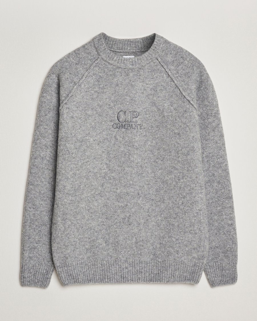 Heren | Truien | C.P. Company | Extra Fine Merino Logo Crew Neck Grey