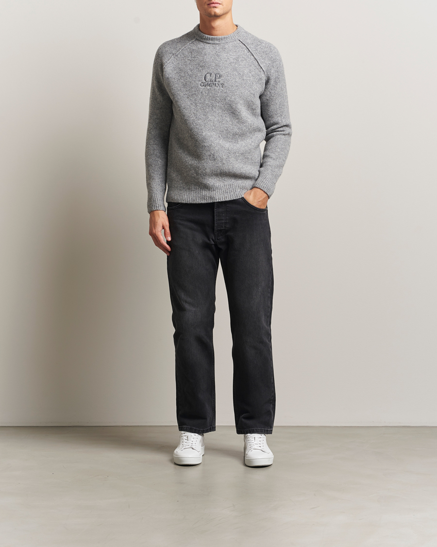 Heren | Truien | C.P. Company | Extra Fine Merino Logo Crew Neck Grey