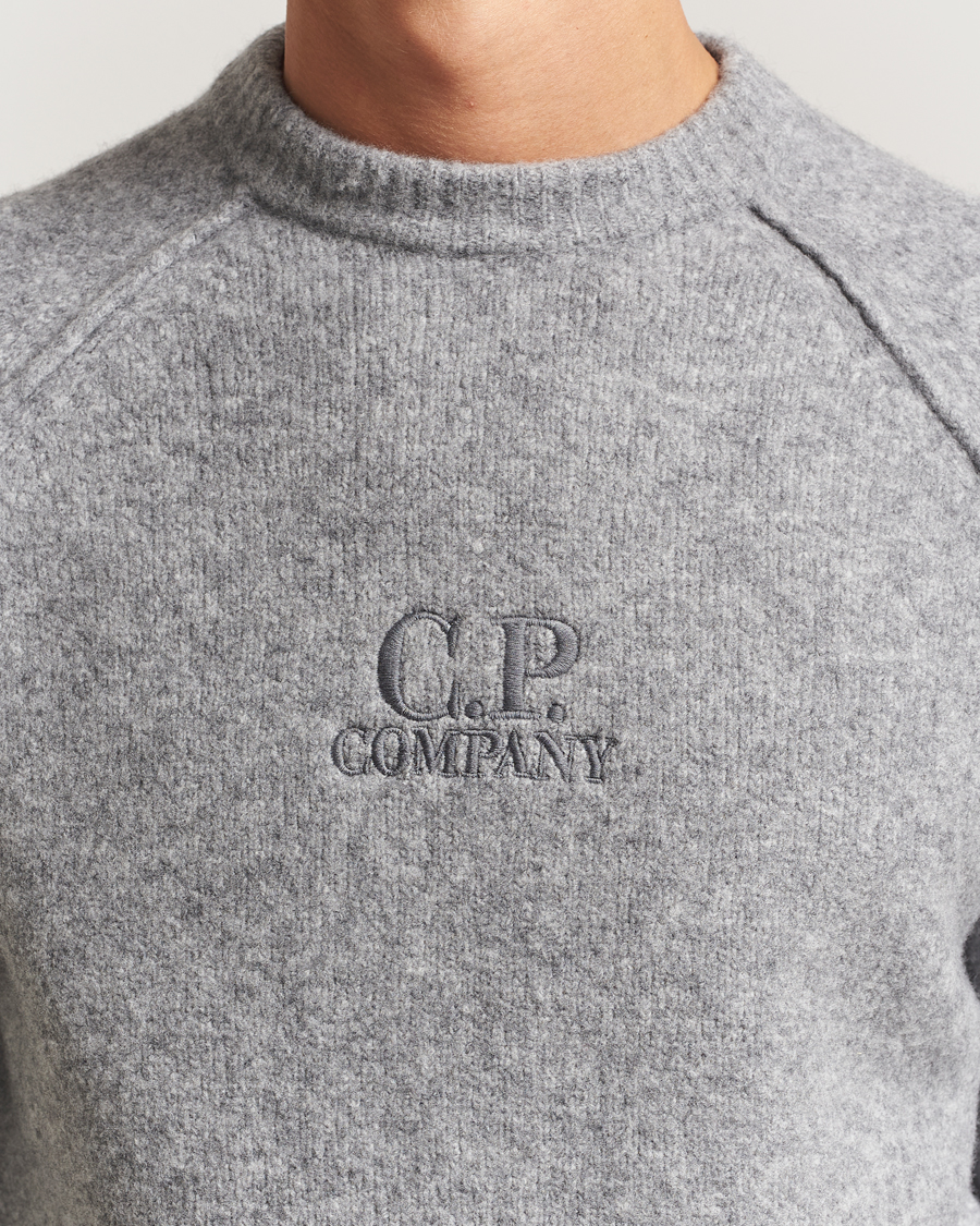 Heren | Truien | C.P. Company | Extra Fine Merino Logo Crew Neck Grey