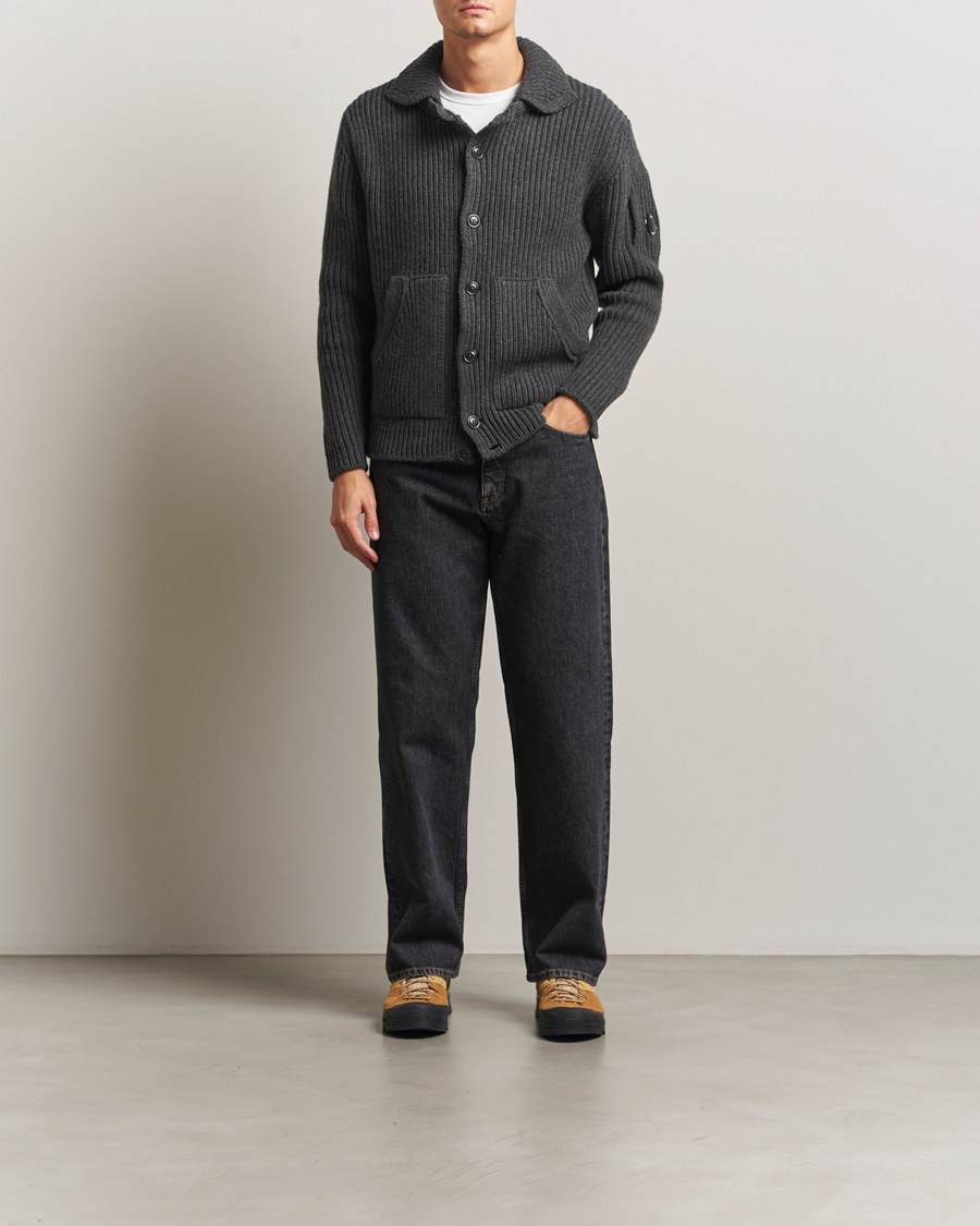 Heren | Truien | C.P. Company | Heavy Lambswool Cardigan Dark Grey