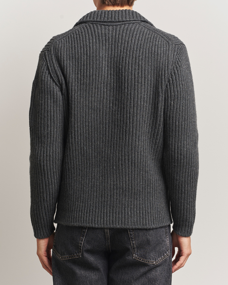 Heren | Truien | C.P. Company | Heavy Lambswool Cardigan Dark Grey