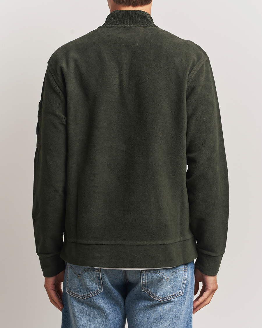 Heren | Truien | C.P. Company | Brushed Emerized Diagonal Fleece Half Zip Dark Green