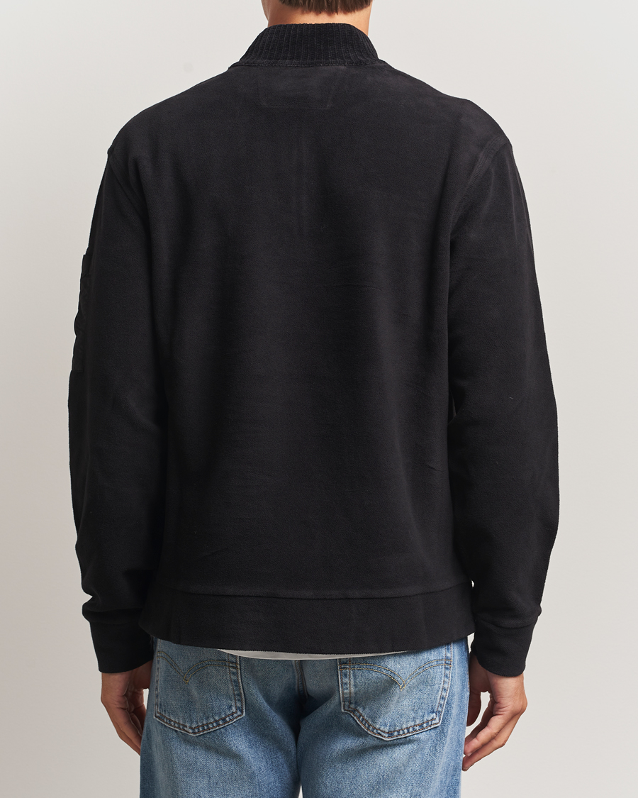 Heren | Truien | C.P. Company | Brushed Emerized Diagonal Fleece Half Zip Black