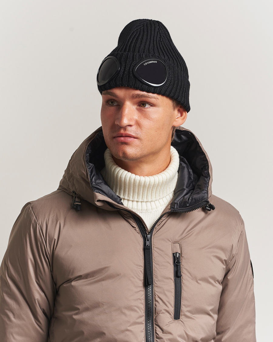 Heren | Mutsen | C.P. Company | Knitted Merino Goggle Beanie Black