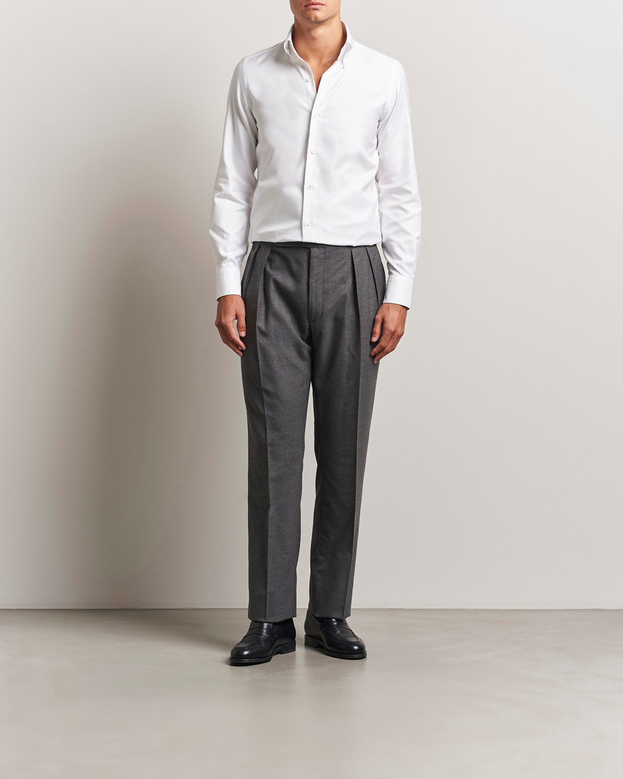 Heren | Overhemden | Finamore Napoli | Milano Slim Oxford Button Down Shirt White