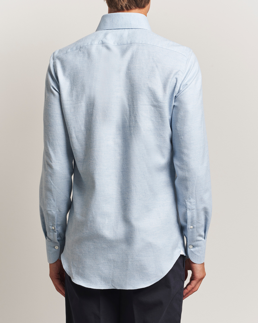 Heren | Overhemden | Finamore Napoli | Milano Slim Cashmere BD Shirt Light Blue