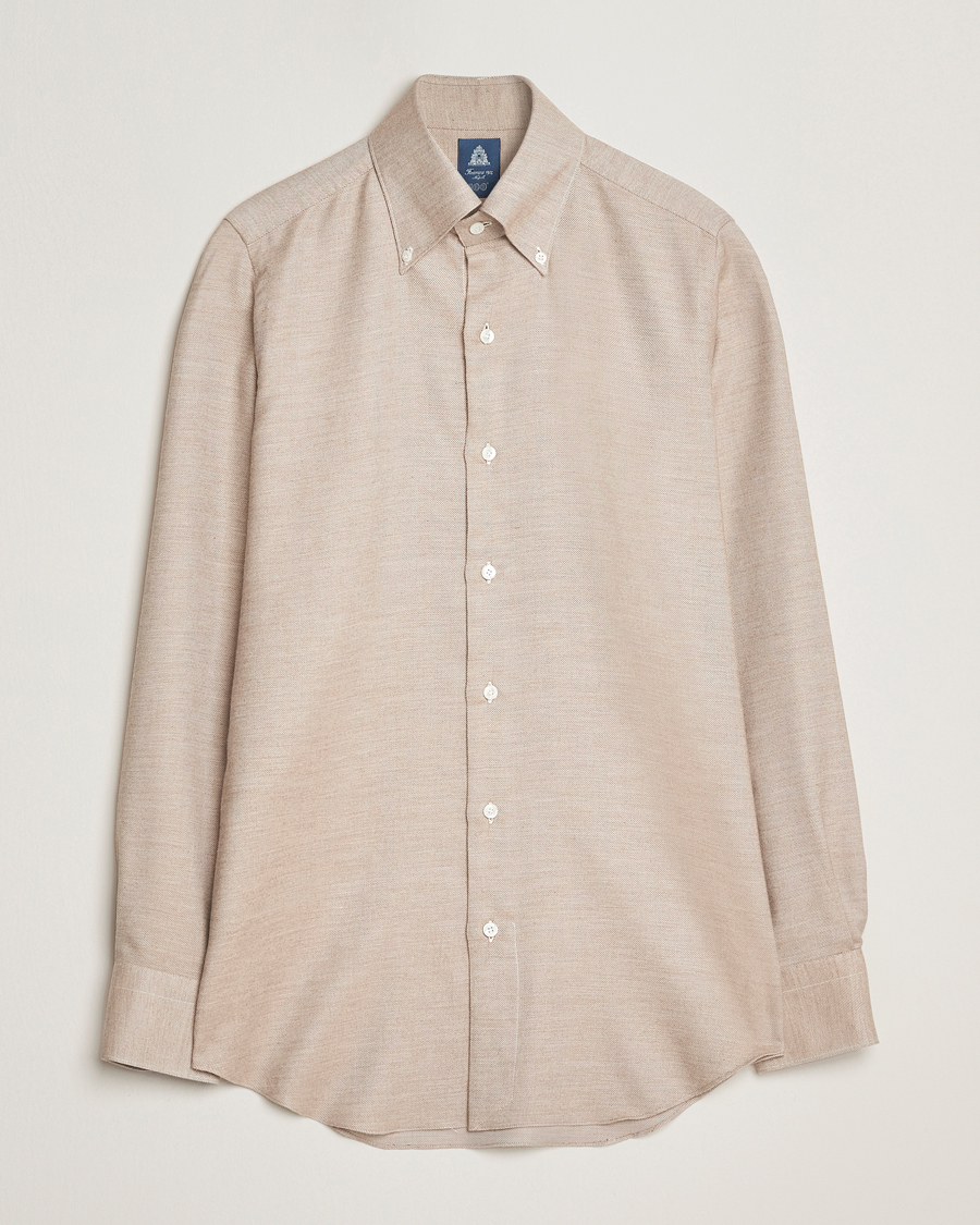 Heren | Overhemden | Finamore Napoli | Milano Slim Cashmere BD Shirt Beige