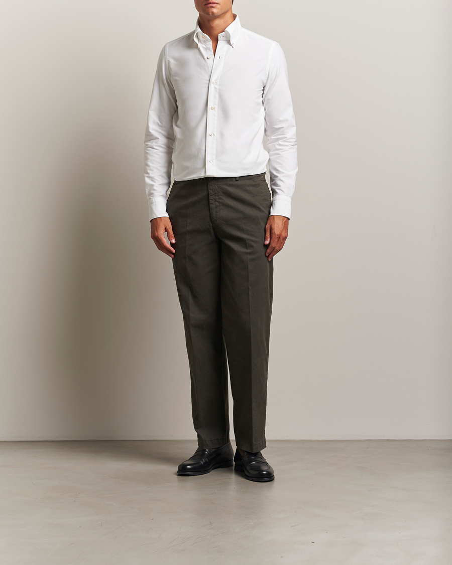 Heren | Overhemden | Finamore Napoli | Gaeta Oxford Button Down Shirt White