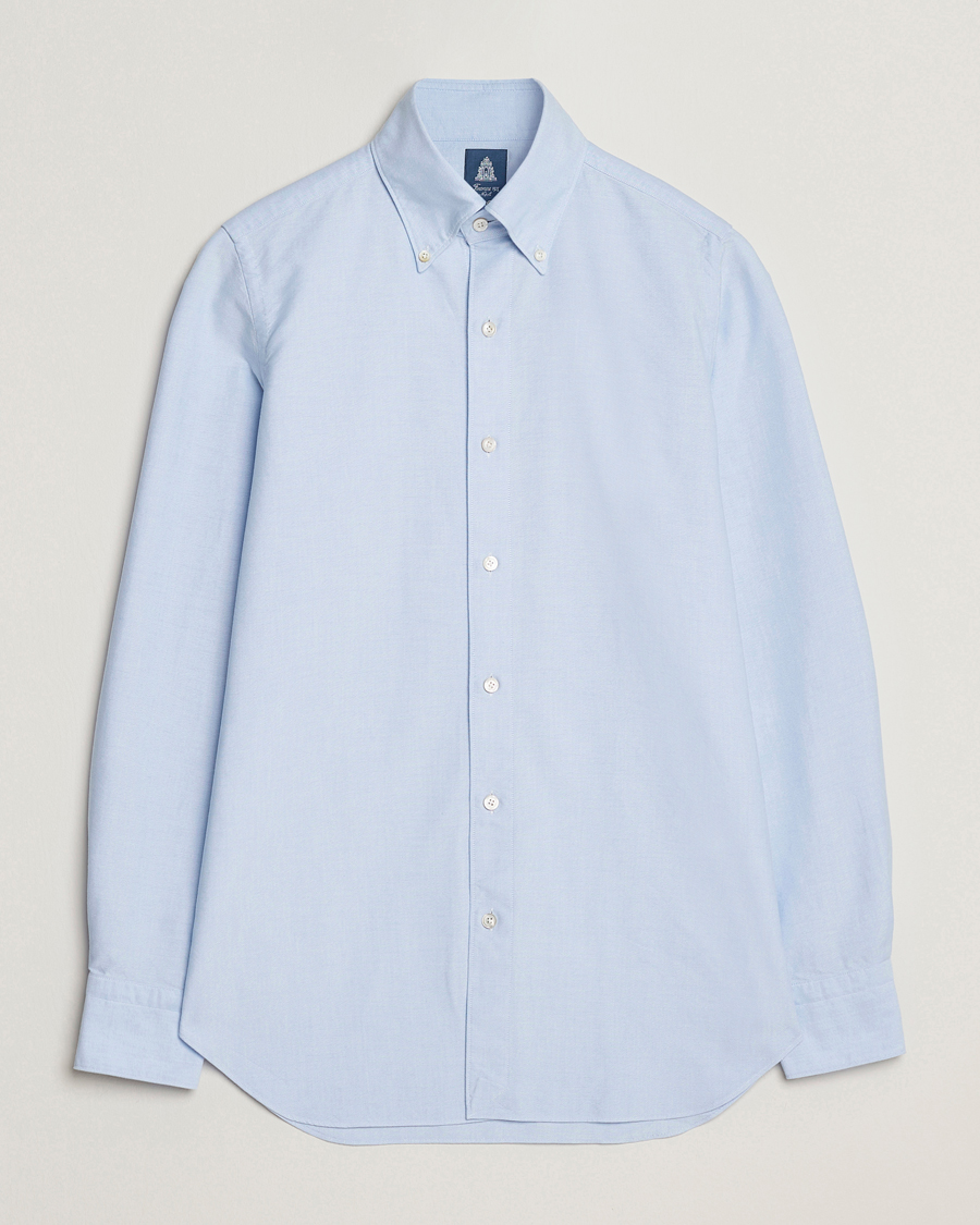 Heren | Overhemden | Finamore Napoli | Gaeta Oxford Button Down Shirt Light Blue