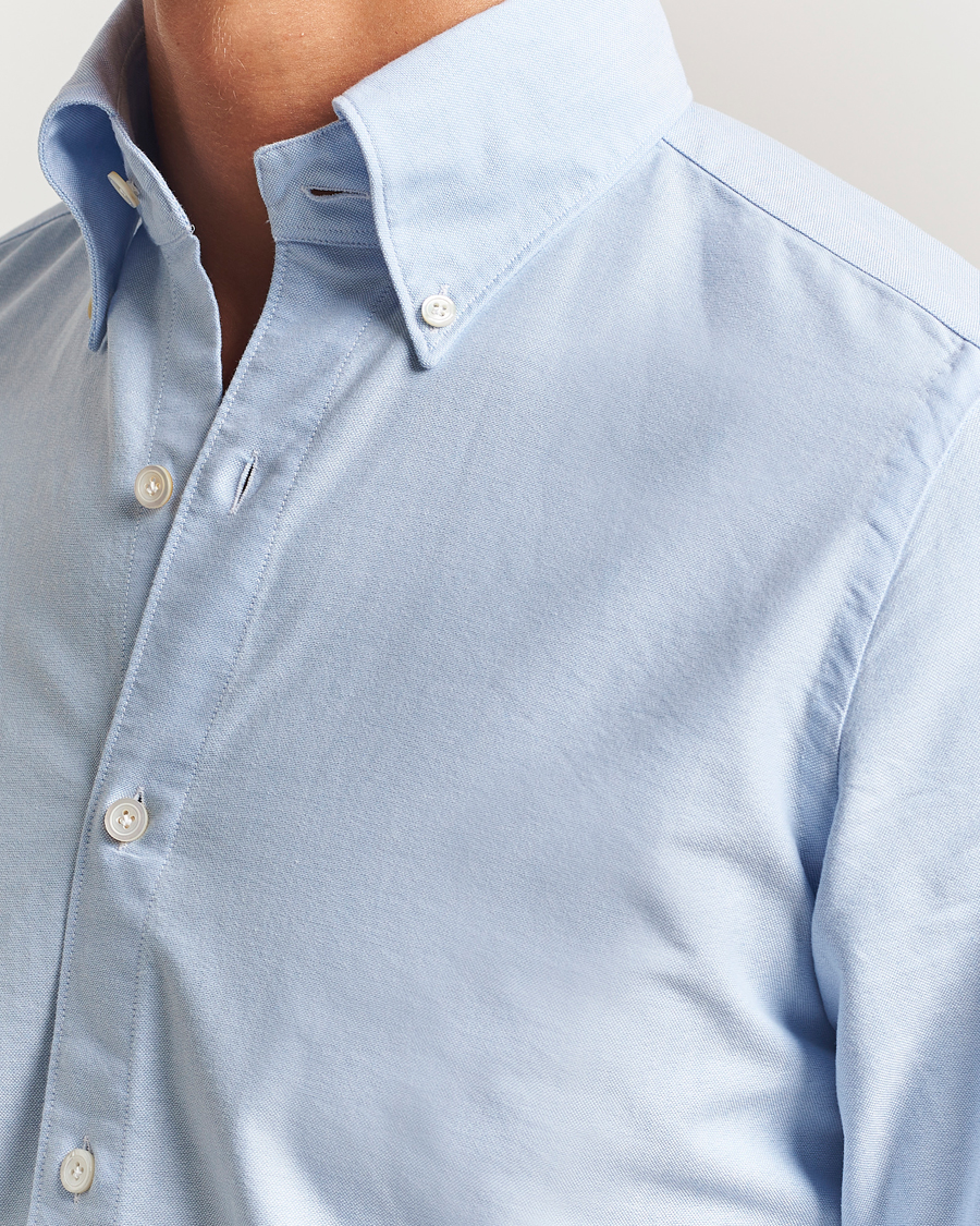 Heren | Overhemden | Finamore Napoli | Gaeta Oxford Button Down Shirt Light Blue