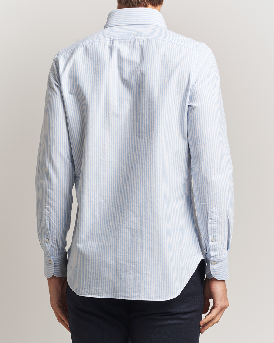 Heren | Overhemden | Finamore Napoli | Gaeta Oxford Button Down Shirt Light Blue Stripe