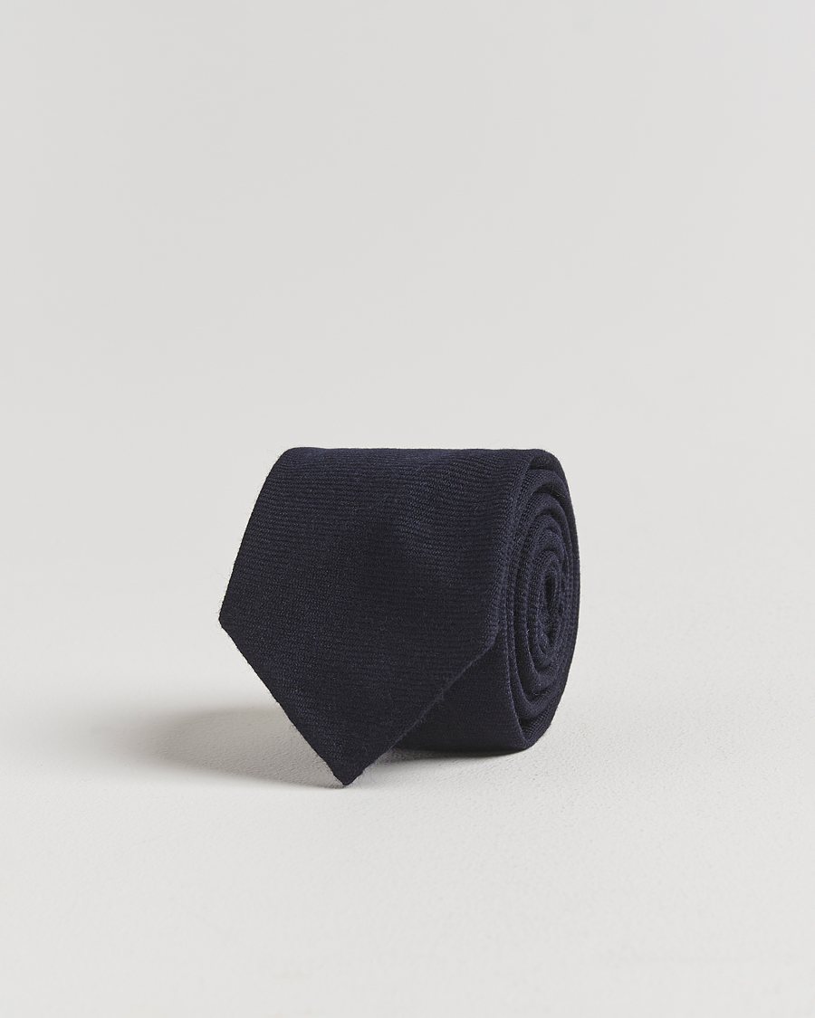 Heren | Stropdassen | Finamore Napoli | Wool Twill Tie Navy