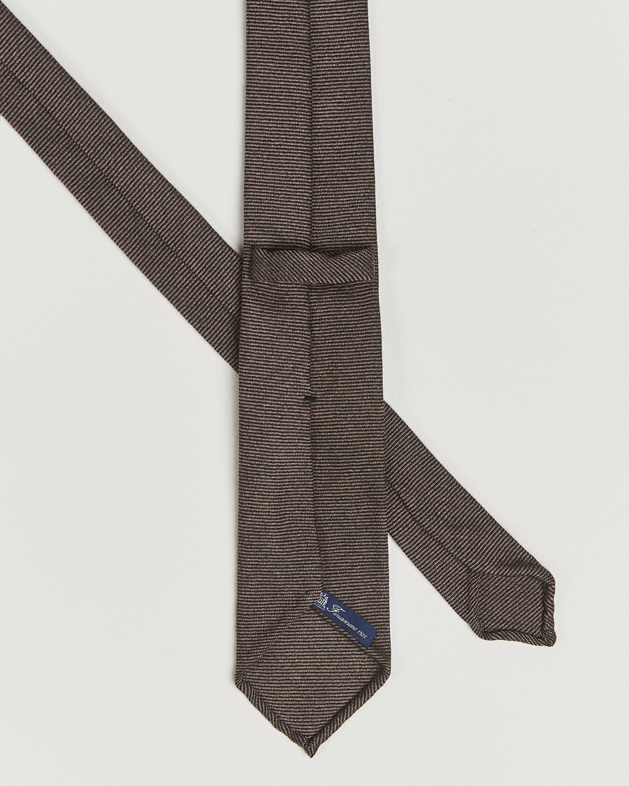 Heren | Stropdassen | Finamore Napoli | Wool Twill Tie Brown