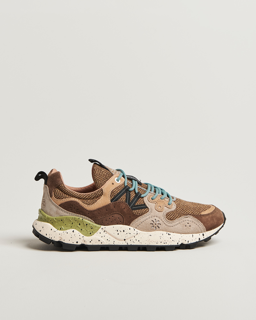 Heren | Sneakers | Flower Mountain | Yamano 3 Suede/Tweed Wool Sneaker Brown
