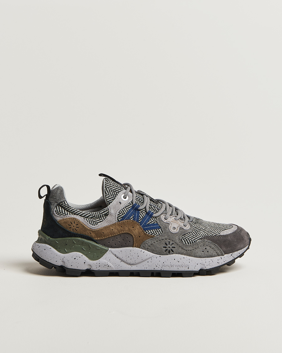 Heren | Sneakers | Flower Mountain | Yamano 3 Suede/Tweed Wool Sneaker Grey