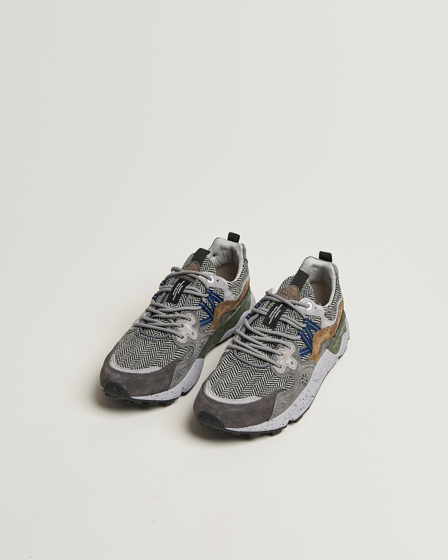 Heren | Sneakers | Flower Mountain | Yamano 3 Suede/Tweed Wool Sneaker Grey