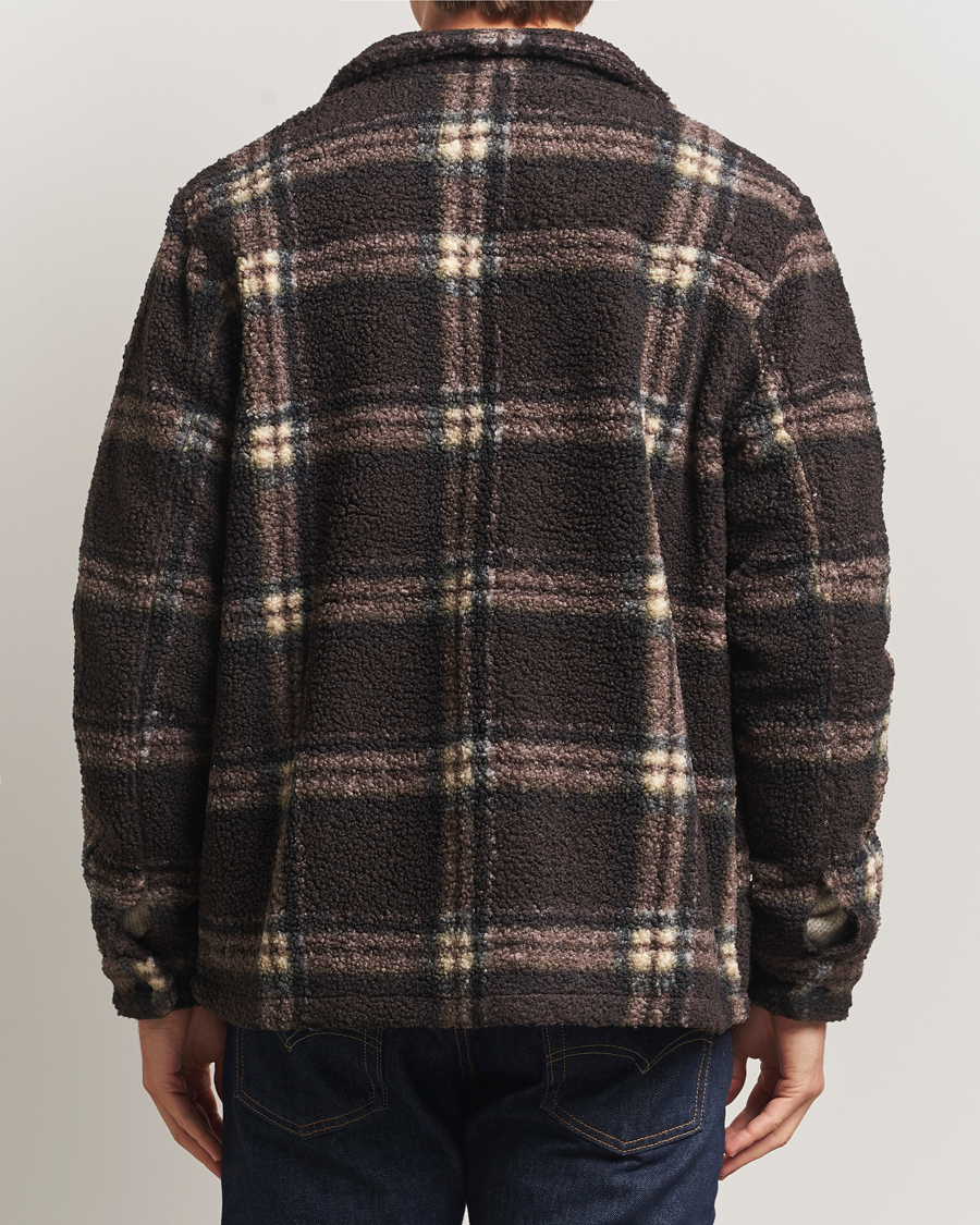 Heren | Truien | Forét | Cabin Check Zip Fleece Brown