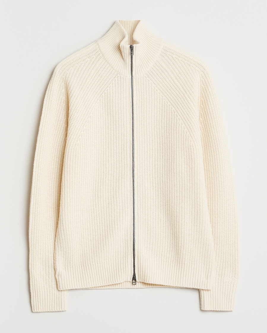Heren | Truien | Forét | Delta Wool Zip Knit Cloud
