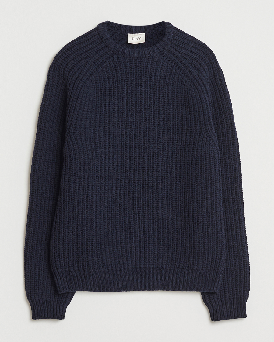 Heren | Truien | Forét | Trip Chunky Rib Knit Navy