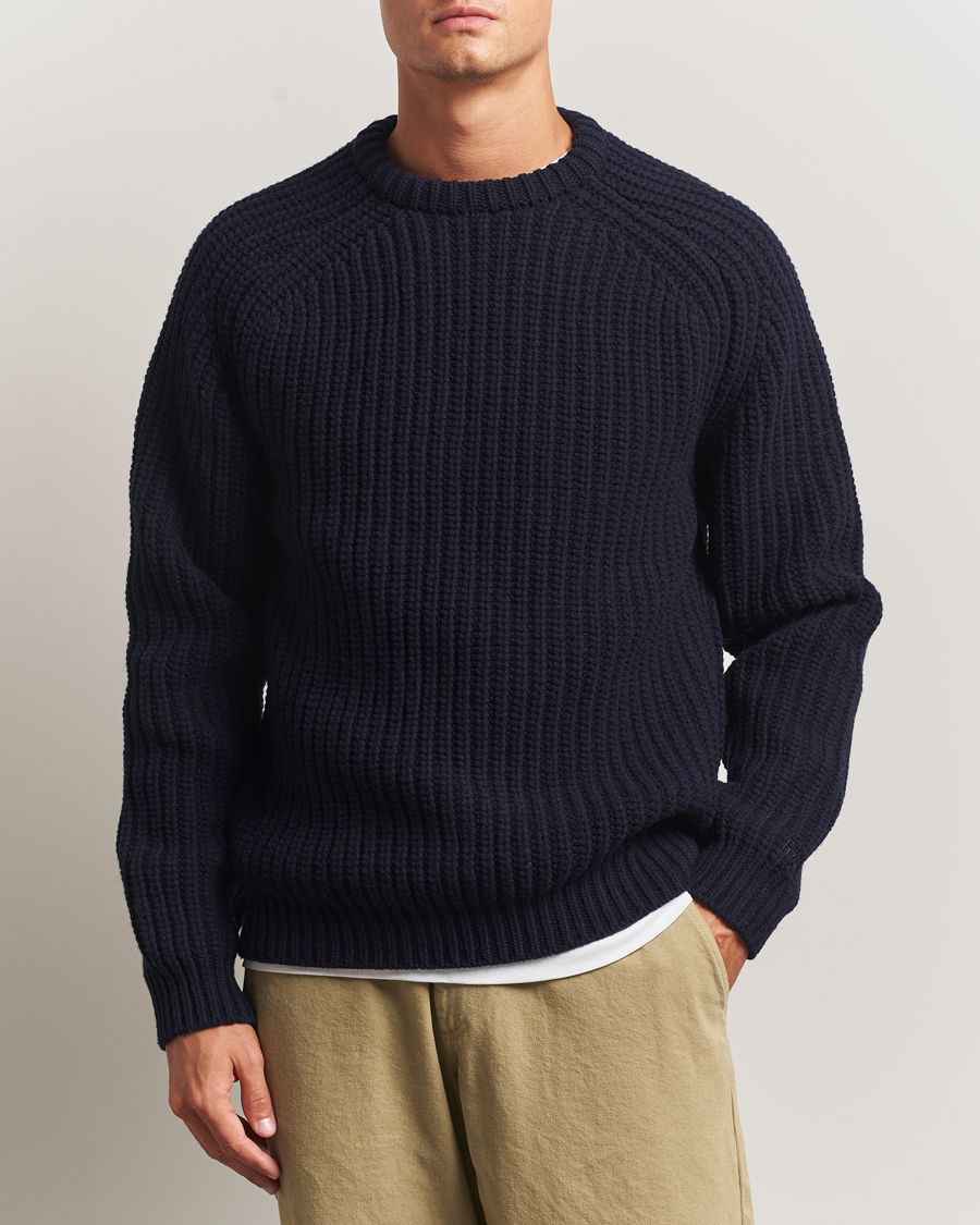 Heren | Truien | Forét | Trip Chunky Rib Knit Navy