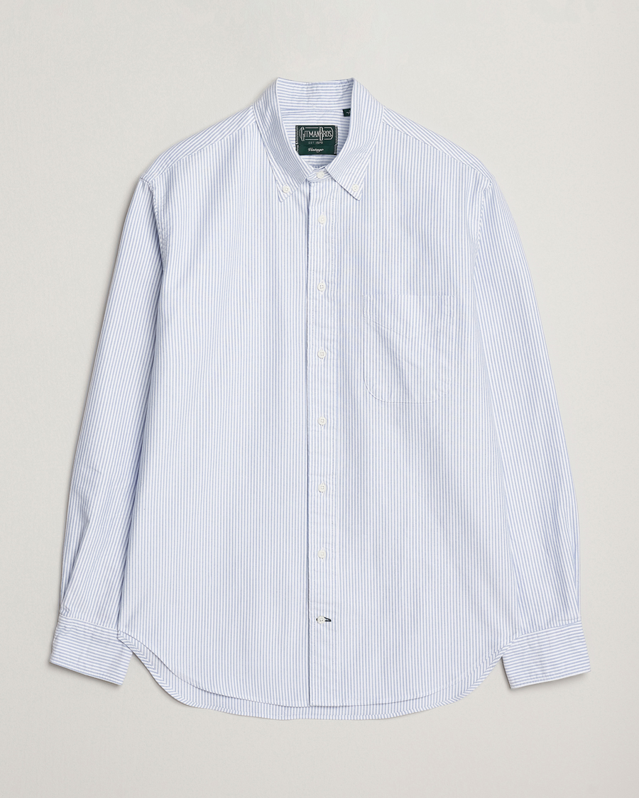 Heren | Overhemden | Gitman Vintage | Oxford Button Down Shirt Light Blue Stripe