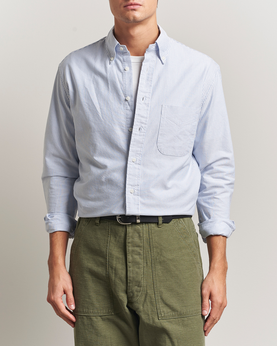 Heren | Overhemden | Gitman Vintage | Oxford Button Down Shirt Light Blue Stripe
