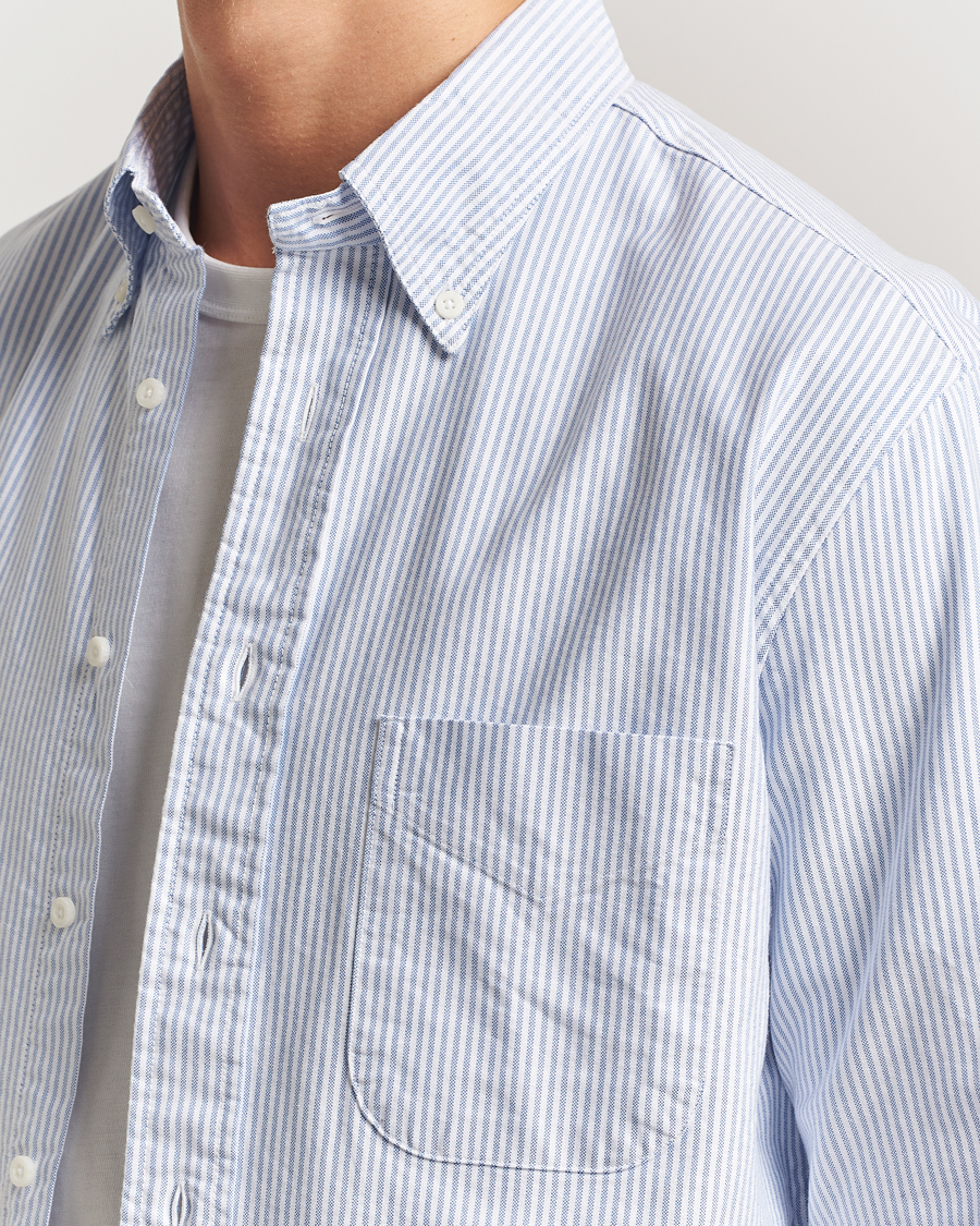 Heren | Overhemden | Gitman Vintage | Oxford Button Down Shirt Light Blue Stripe