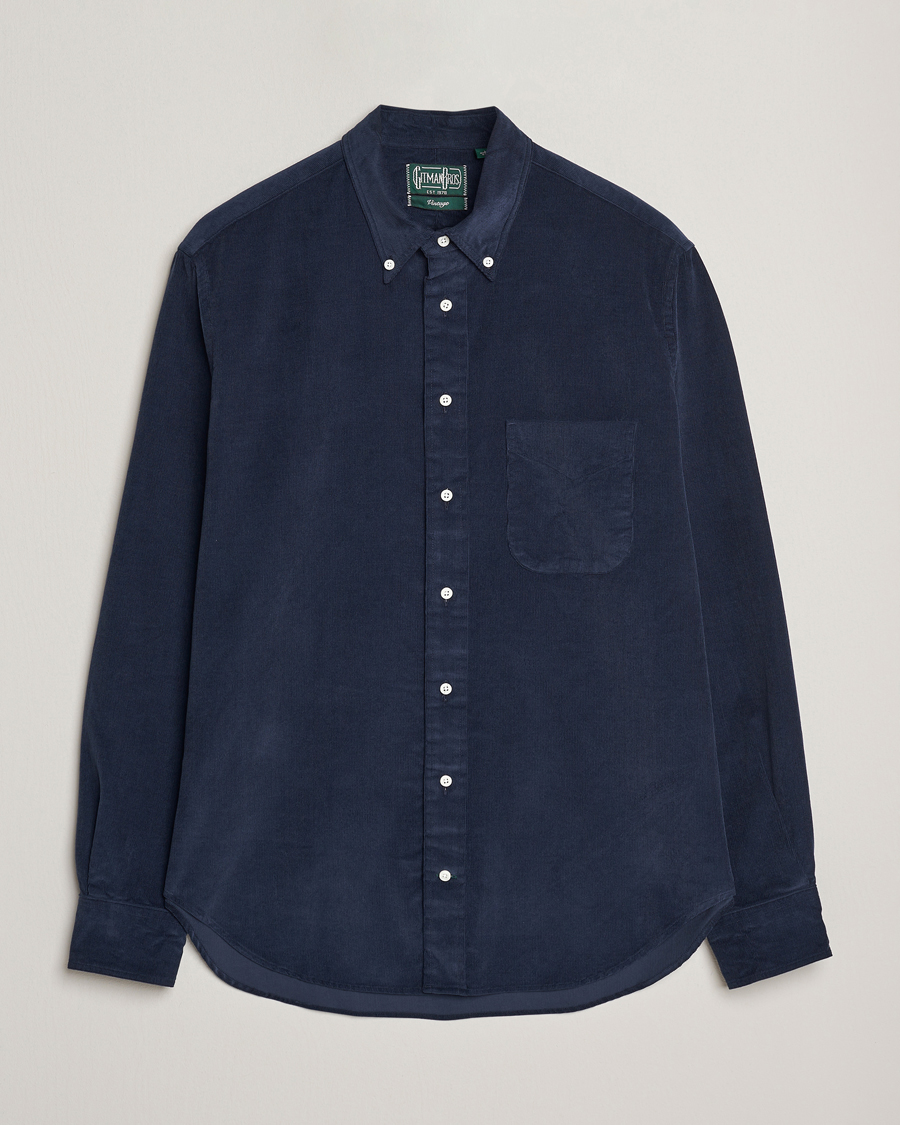Heren | Overhemden | Gitman Vintage | Corduroy Button Down Shirt Navy
