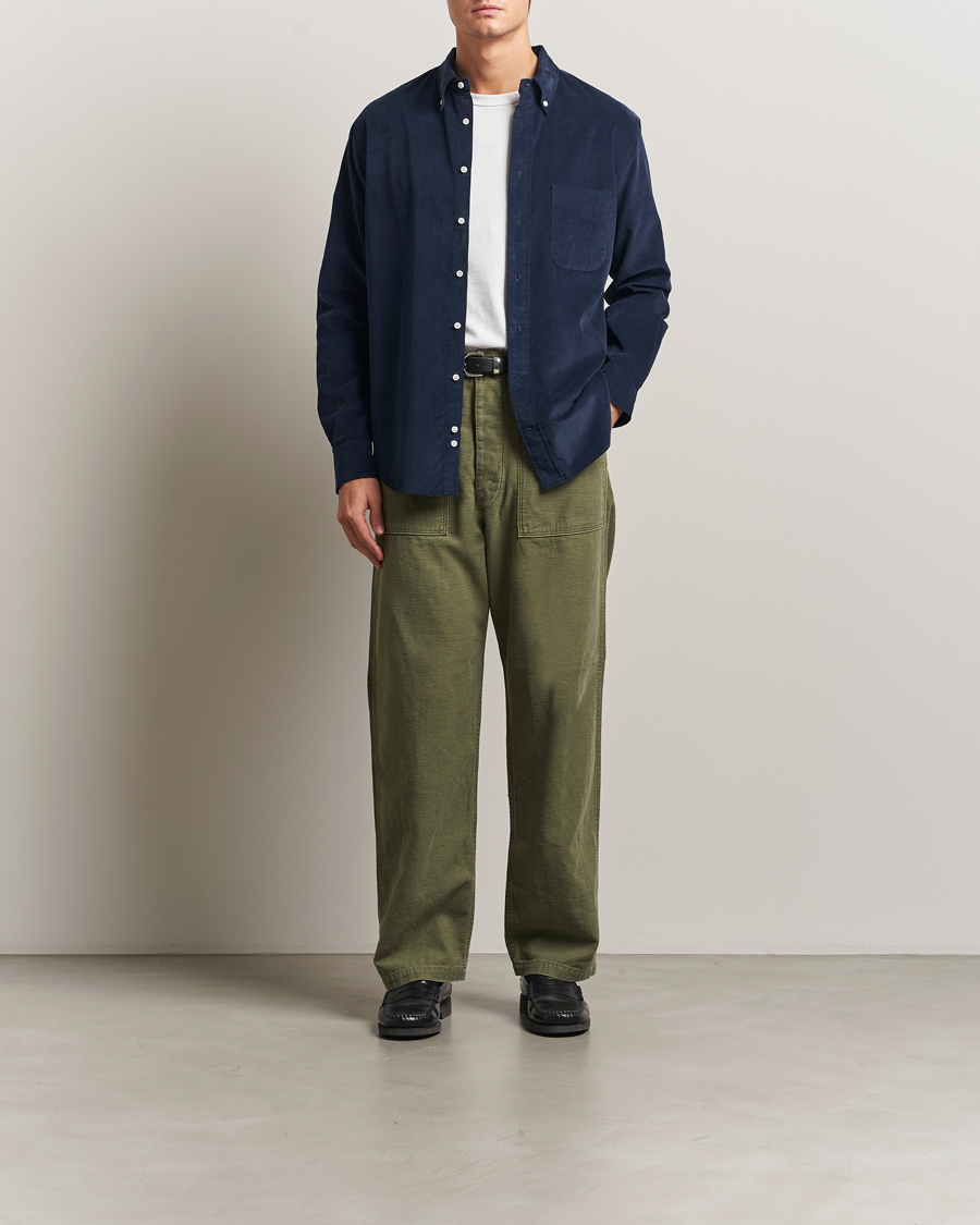 Heren | Overhemden | Gitman Vintage | Corduroy Button Down Shirt Navy