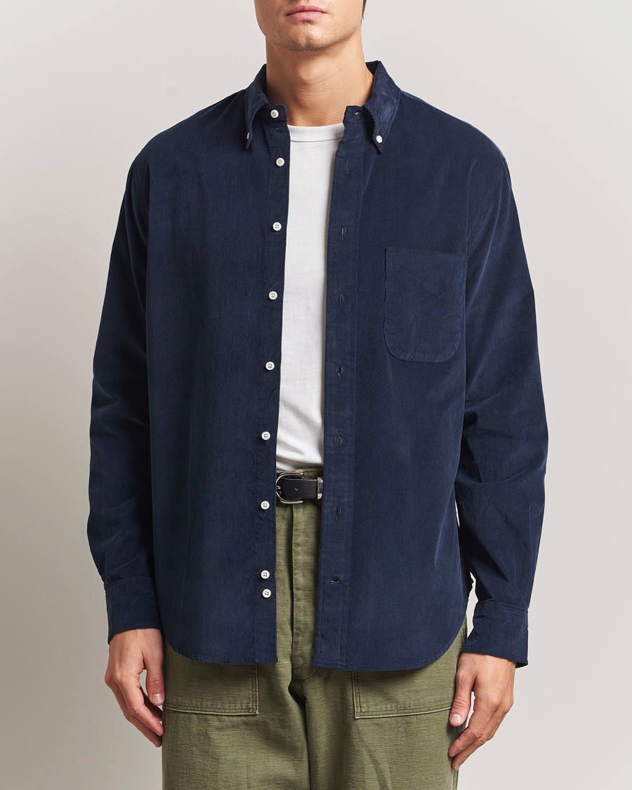 Heren | Overhemden | Gitman Vintage | Corduroy Button Down Shirt Navy