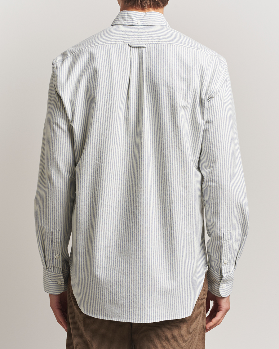 Heren | Overhemden | Gitman Vintage | Brushed Oxford Button Down Shirt Blue Stripe