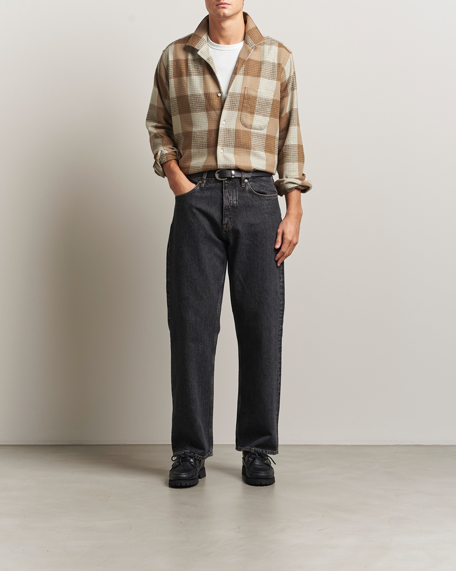 Heren | Overhemden | Gitman Vintage | Brushed Waffle Camp Shirt Brown Check