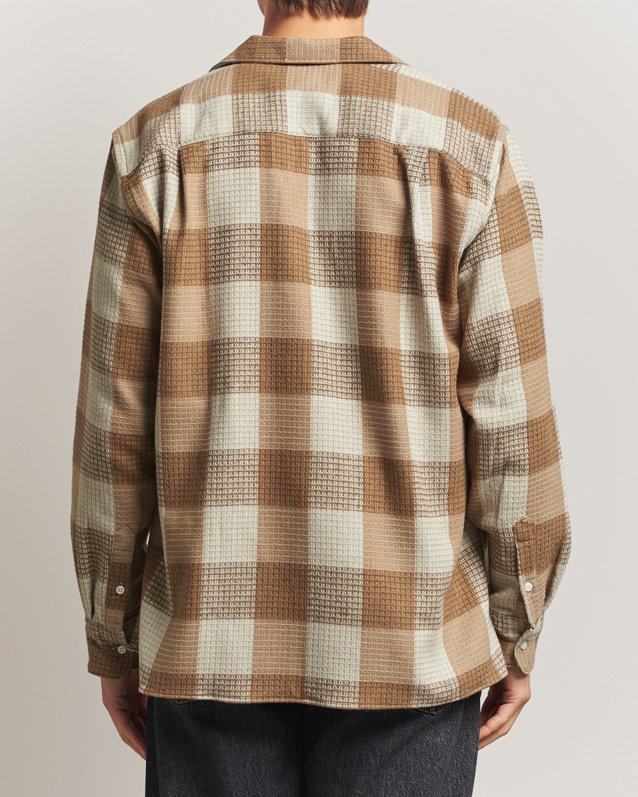 Heren | Overhemden | Gitman Vintage | Brushed Waffle Camp Shirt Brown Check