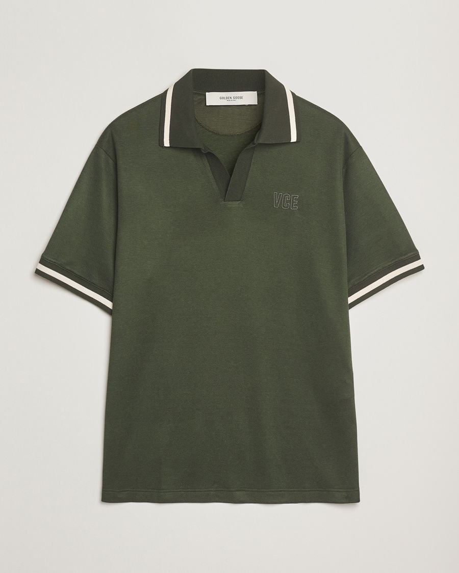 Heren | Polo's | Golden Goose | Micro Piquet Knit Polo Grape Leaf