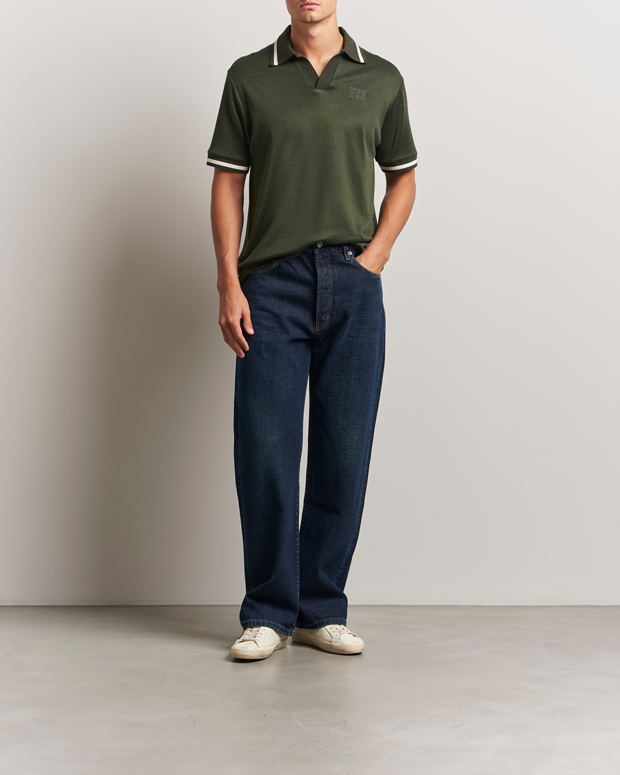 Heren | Polo's | Golden Goose | Micro Piquet Knit Polo Grape Leaf
