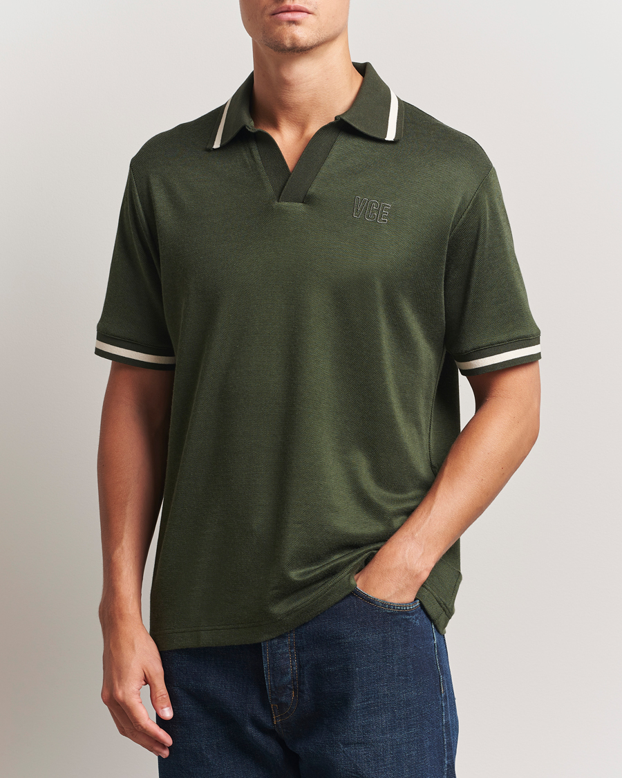 Heren | Polo's | Golden Goose | Micro Piquet Knit Polo Grape Leaf