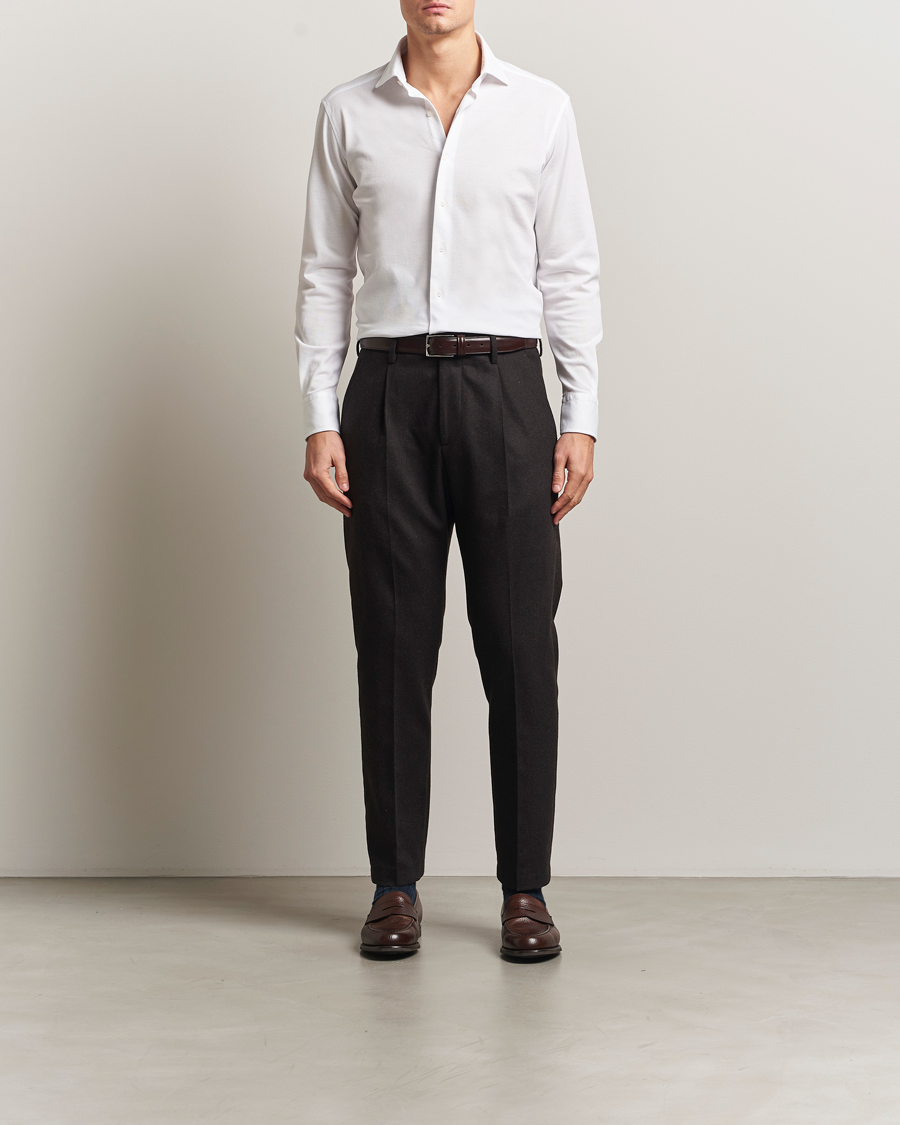 Heren | Overhemden | Grigio | Cotton Jersey Shirt White