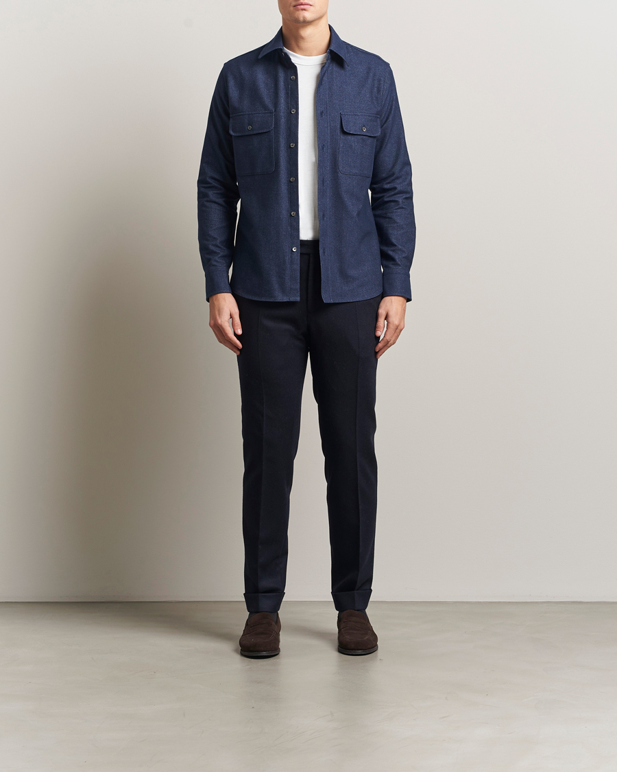 Heren | Overhemden | Grigio | Heavy Twill Overshirt Navy
