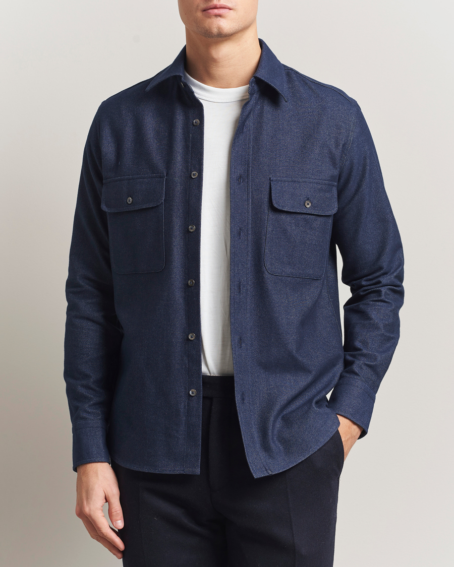 Heren | Overhemden | Grigio | Heavy Twill Overshirt Navy