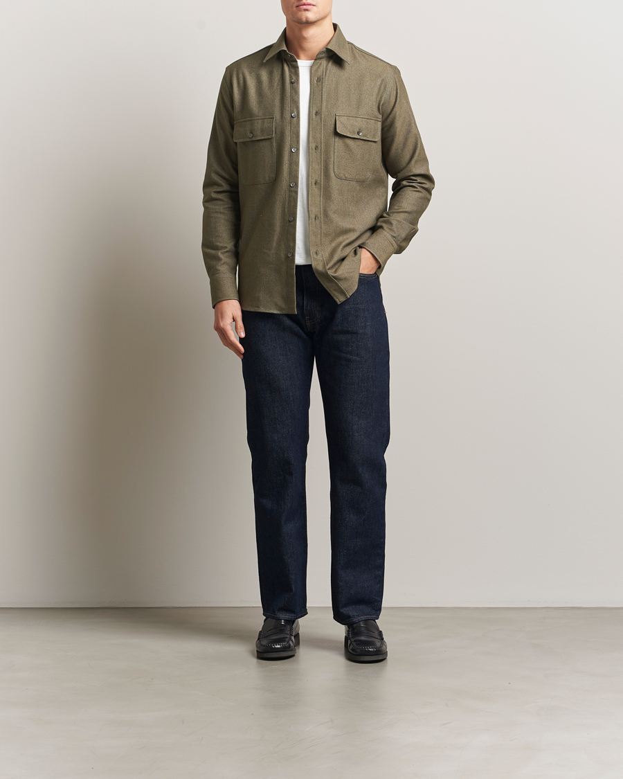 Heren | Overhemden | Grigio | Heavy Twill Overshirt Military