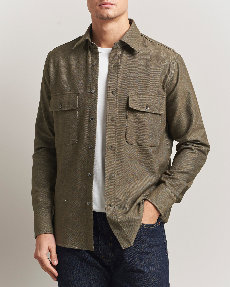 Heren | Overhemden | Grigio | Heavy Twill Overshirt Military