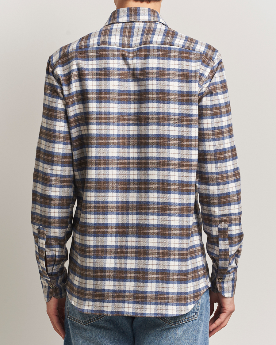 Heren | Overhemden | Grigio | Heavy Flannel Overshirt Blue/Beige Check