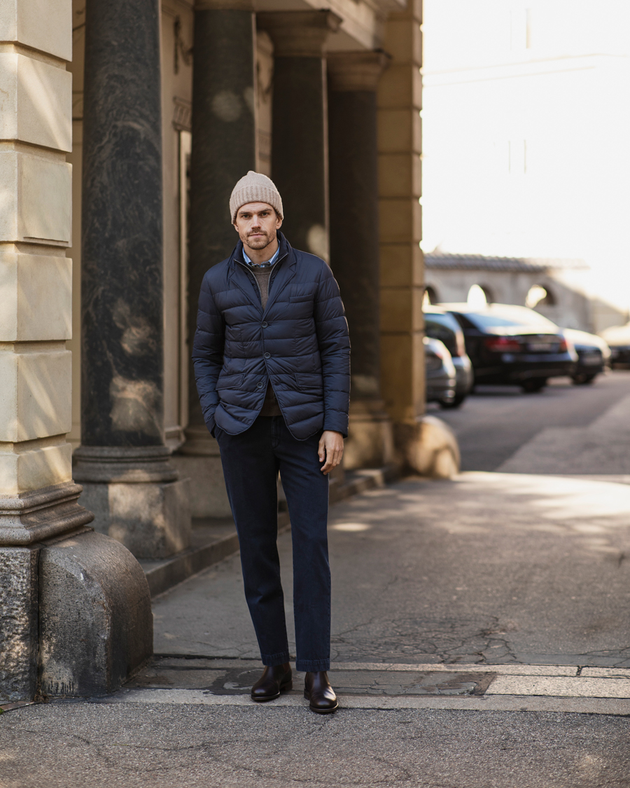 Heren | Jassen | Herno | Nylon Down Blazer Navy