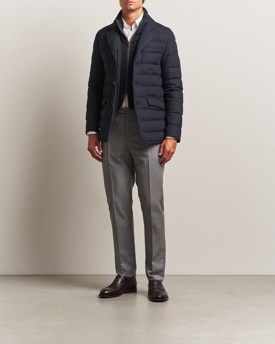 Heren | Jassen | Herno | Flannel Down Blazer Navy