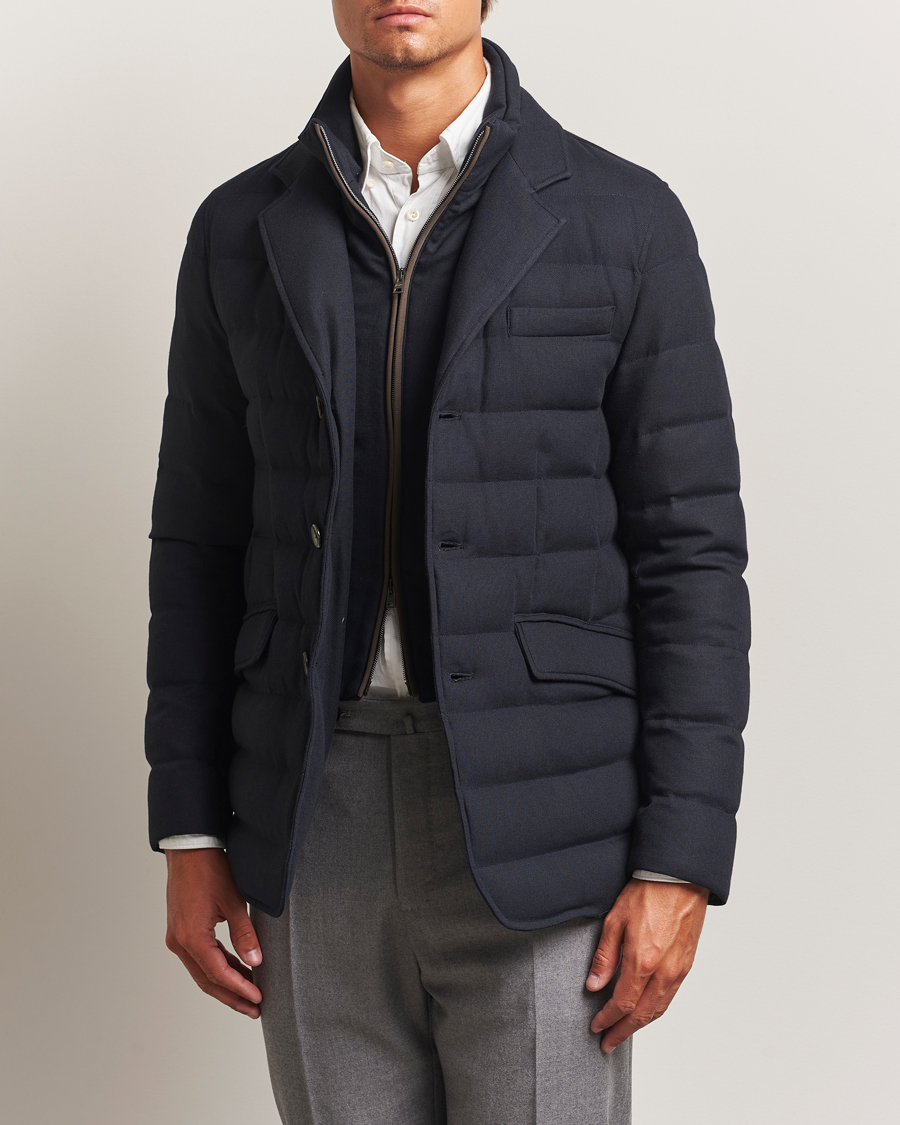 Heren | Jassen | Herno | Flannel Down Blazer Navy