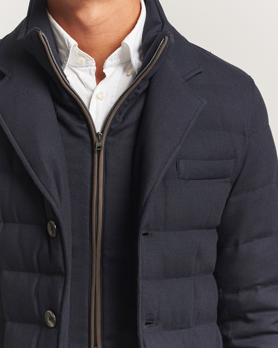 Heren | Jassen | Herno | Flannel Down Blazer Navy
