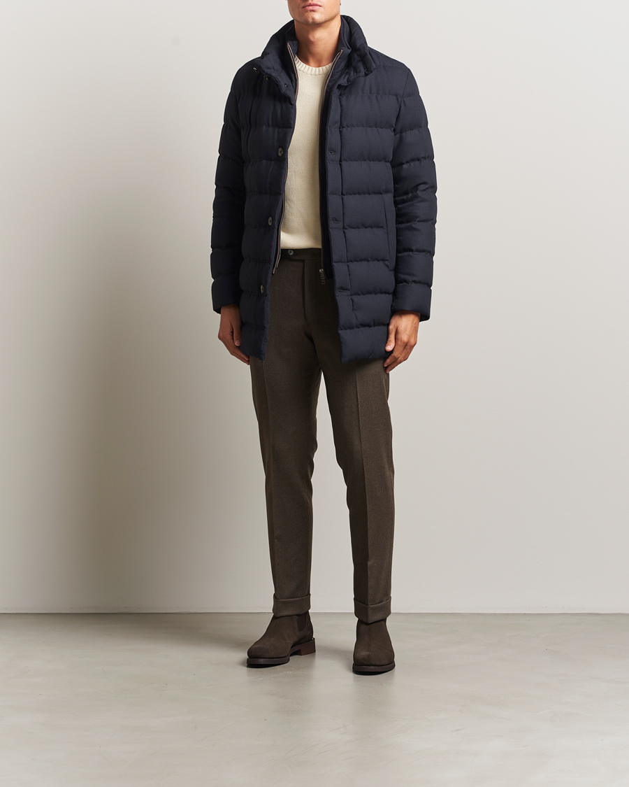 Heren | Jassen | Herno | Flannel Down Coat Navy