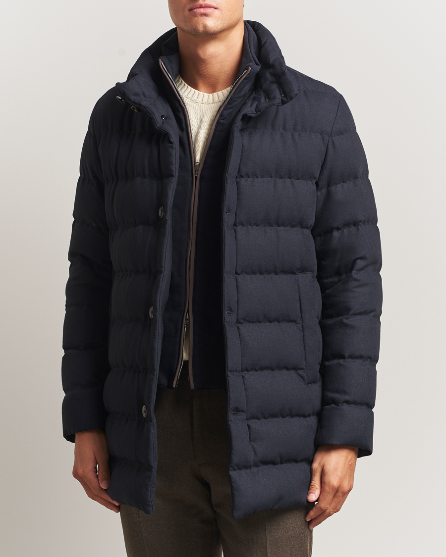 Heren | Jassen | Herno | Flannel Down Coat Navy